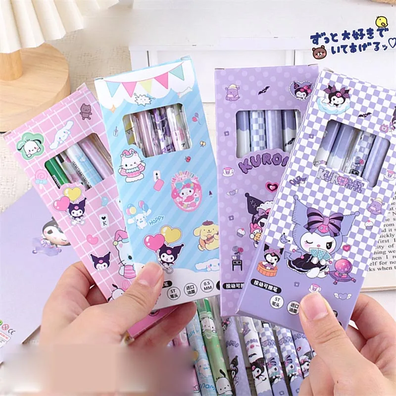 

30pcs/ лот Sanrio Kuromi Kitty стираемый гель ручка милая мелодия 0.5mm черно-синие чернила нейтральные ручки рекламные школьные принадлежности