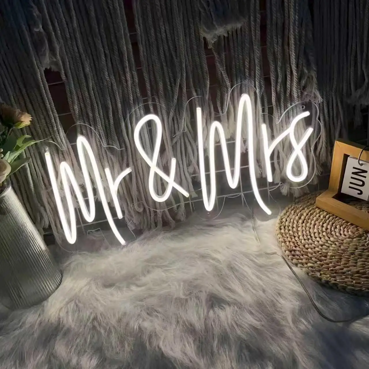 السيد والسيدة LED النيون ديكور الزفاف هدية للأزواج رومانسية الزفاف الذكرى عيد الحب الديكور أضواء النيون Led #3
