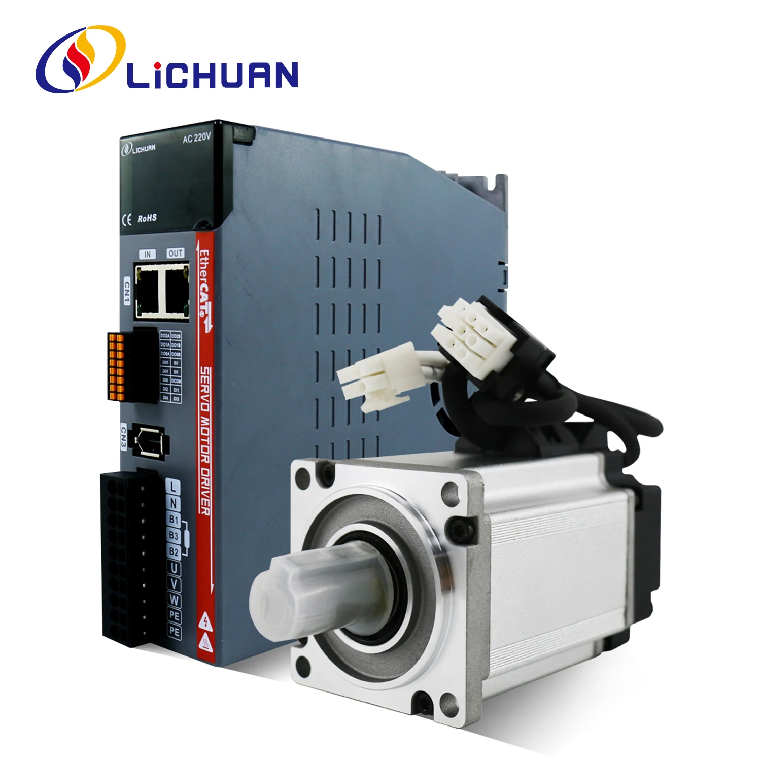 

Lichuan Ethercat 0.32/0.637/1.27/1.91N.m 1.1/1.6/2.5/3.3A AC Servo Motors Drivers 100W 200W 400W 600W AC Servo Motor with Driver