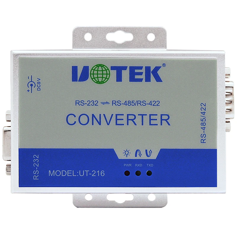 RS232 to RS485 RS422 Interface Converter DB9 and RJ45 Port with 600W Surge Protection UT-216 UOTEK