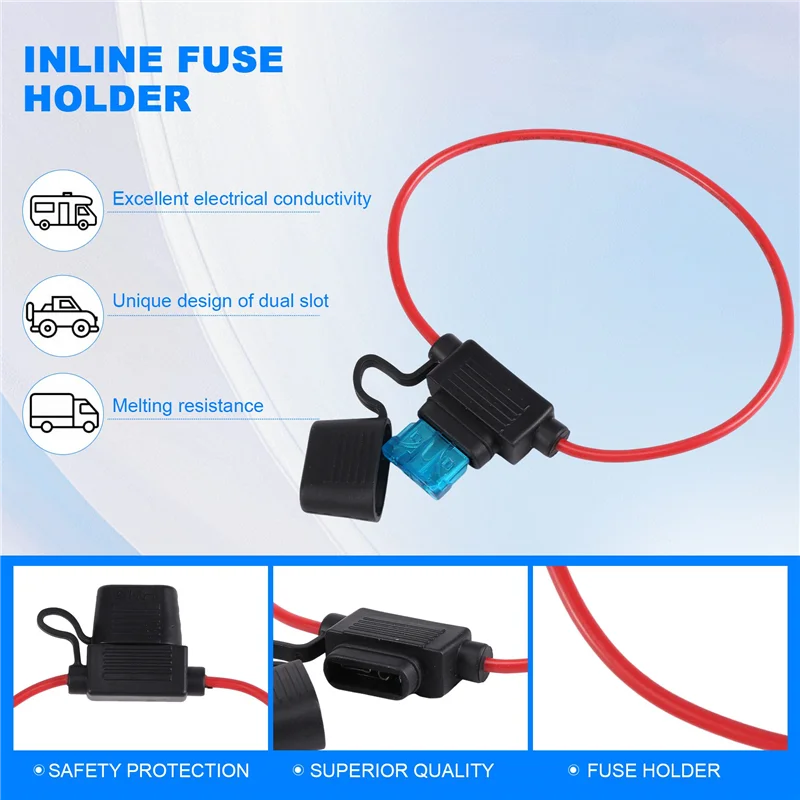 

Встроенный держатель предохранителя ATC/ATO Дополнительный автомобильный держатель предохранителя 10 шт. Адаптер предохранителя TAP 16 Калибр 20 А Лезвие Автомобильный держатель предохранителя Wa