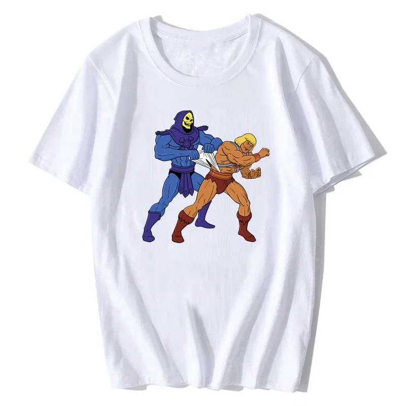 Masters Of The Universe harajuku summer He-Man Skeletor Movies Short Sleeve Wedgie Funny Cotton fashion Round neck