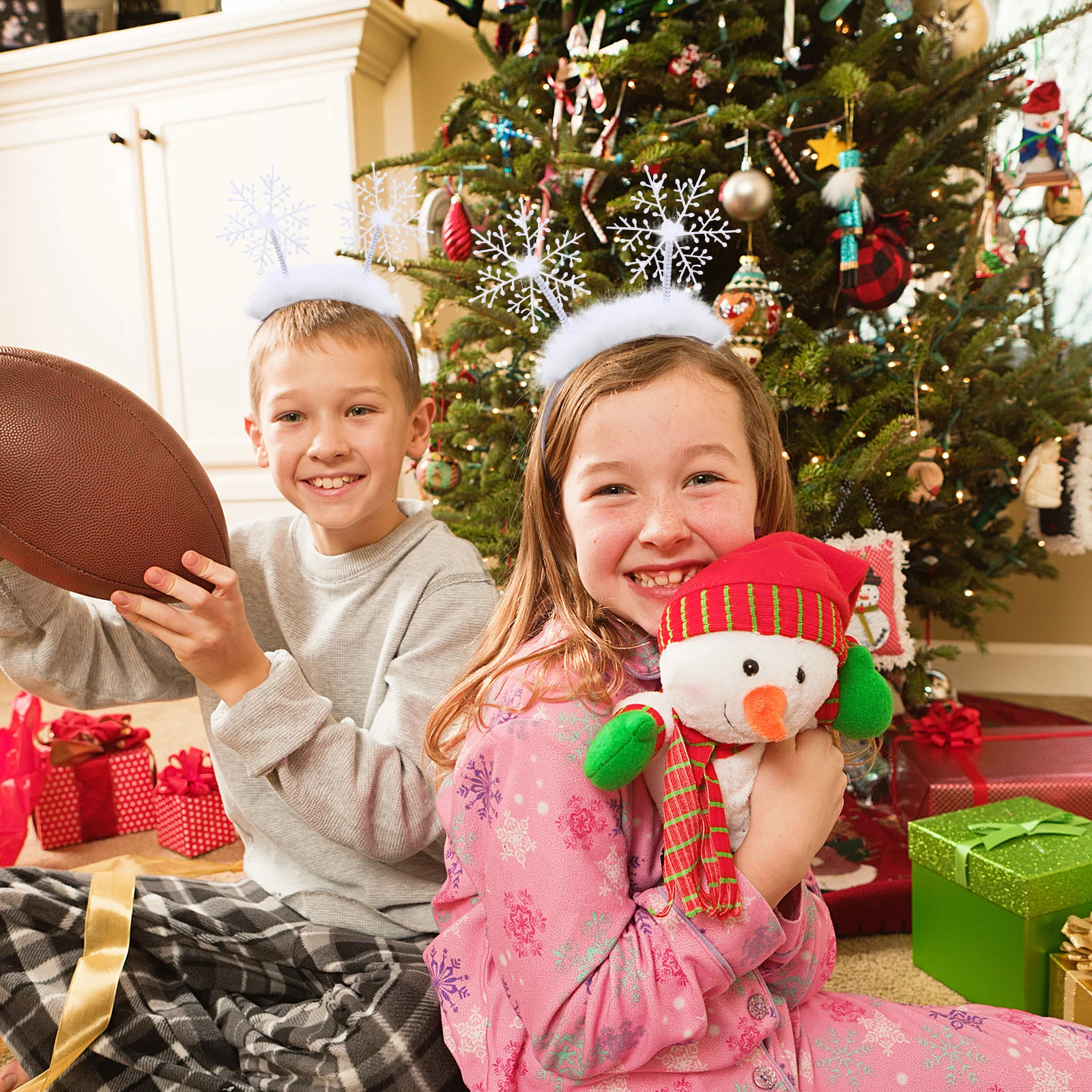 

6Pcs Snowflakes Christmas Hair Hoop Headband Holiday Party Decoration Xmas Hair Accessories Christmas Headdress