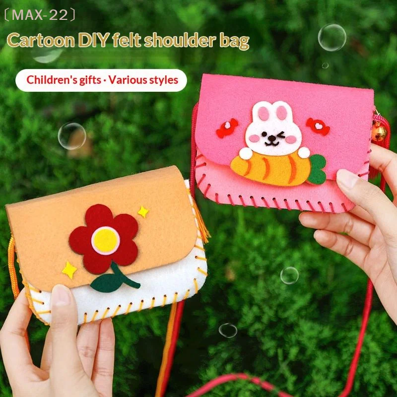 〔MAX-22〕Cute Felt Felt Bag Making Kit Crafts Art Sewing Toy Crossbody Bag Kindergarten Cartoon Handmade Bag view 2