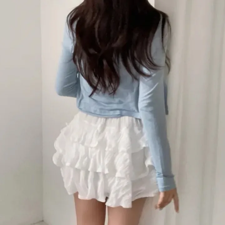 

Корейская пышная юбка с высокой талией, женская тонкая юбка нестандартной формы на весну и лето, тонкая юбка