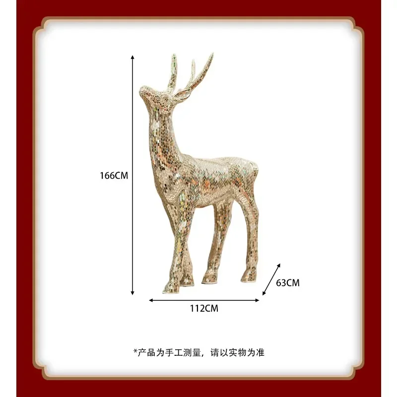 

Handmade patch silver lens small head deer creative home decoration ornament