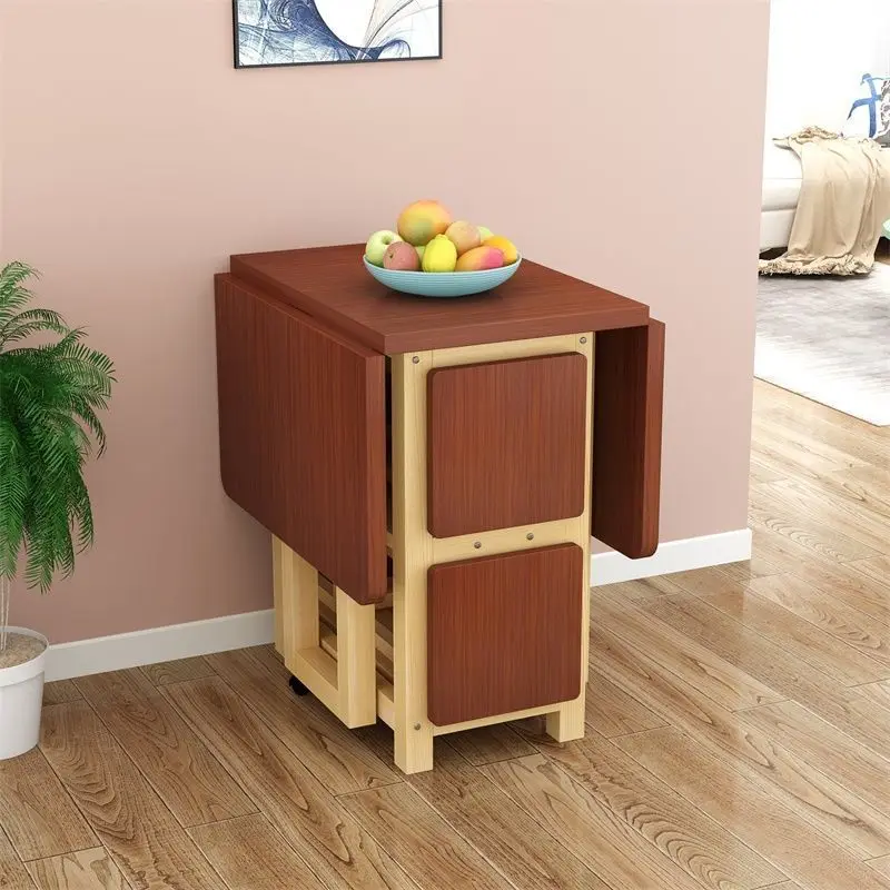 

Scalable new folding dining table, simple dining table for home rental, solid wood dining table against the wall
