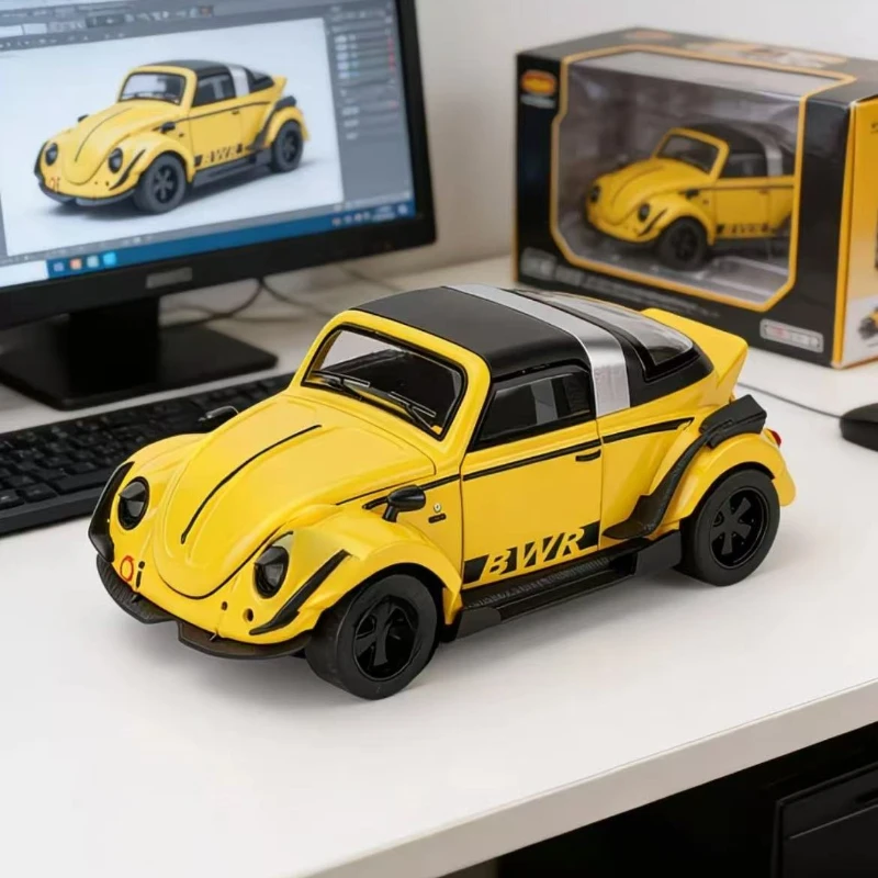 

Simulation 1:32 Beetle Alloy Sound Car Model Explosive Puzzle Toy High Detail Ornament Collection Gift