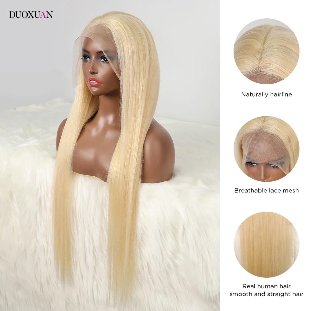 Blonde Rechte Pruik 13x6 Transparant 613 Honingblonde Kleur Kant Voor Menselijk Haar Pruiken Braziliaanse Kant Voor pruik voor Zwarte Vrouwen