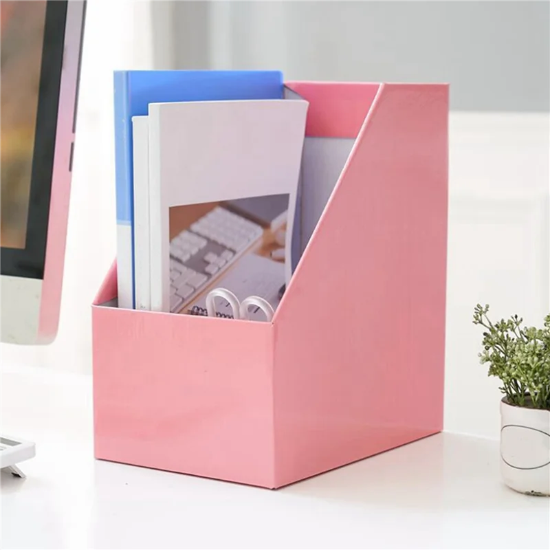 ABLN-4X Kraft Paper Magazine Rack Bookend Large Book Stand File Holder Foldable Documents Organizer Office Storage Rack