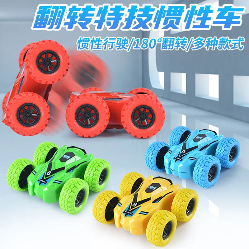 Véhicule tout-terrain Graffiti Double face à inertie pour enfants, modèle de cascade, jouet Durable, cadeau pour garçons, Simulation de voiture rugueuse