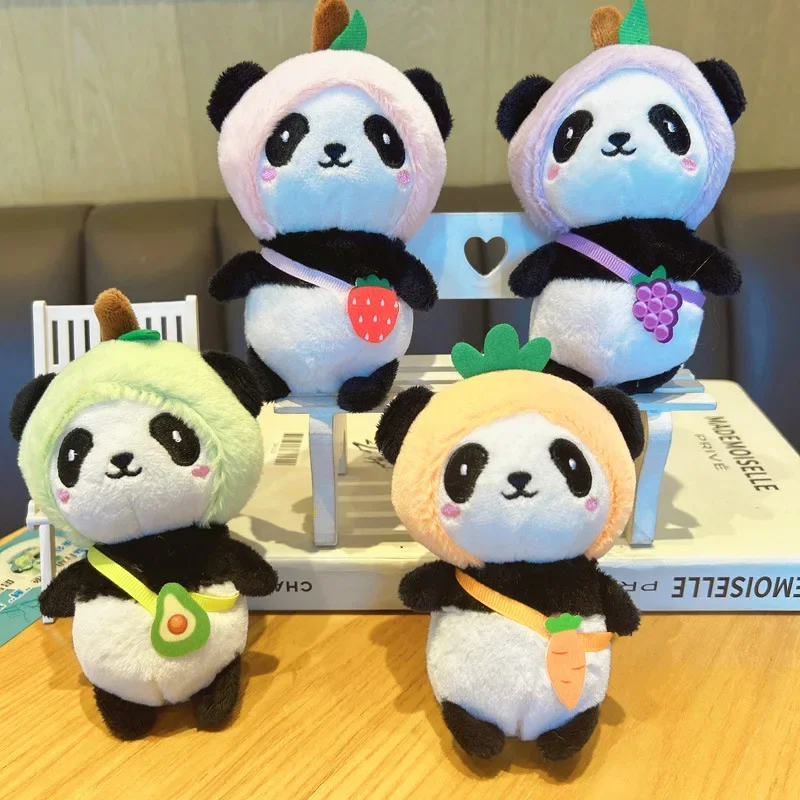 Fruit Panda Plush Toy Keychain Small Doll Bag Pendant Doll Pendant Фруктовый Панда Muñeca Panda De Frutas Muñeca Panda De Frutas