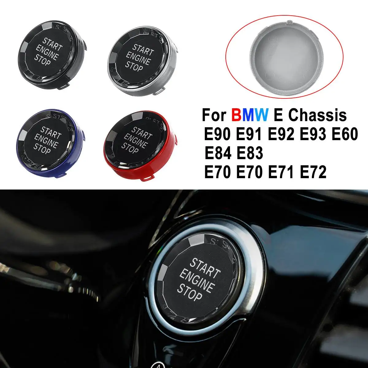 Auto Styling Engine Start Stop Switch Buttons Replace Cover For BMW E Chassis E90 E91 E92 E93 E60 E84 E83 E70 E70 E71 E72