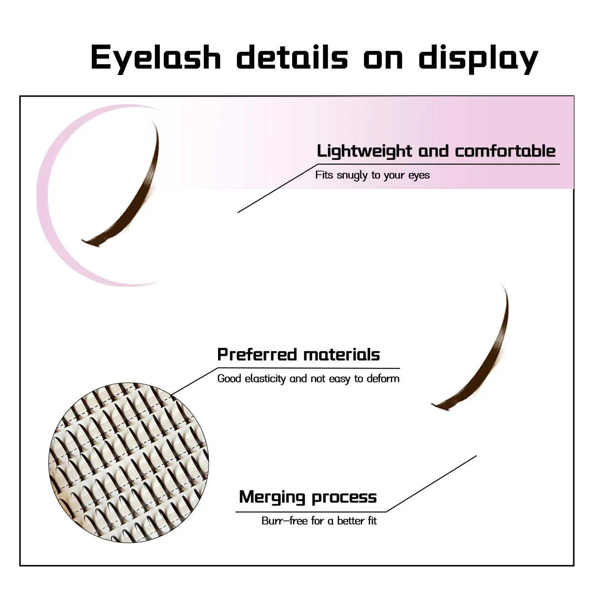 HBZGTLAD 240 Stück Spikes Wimpernbüschel Lang 10-20mm Wimpernspikes Einzelwimpern DIY Spiky Lash – Detail 15