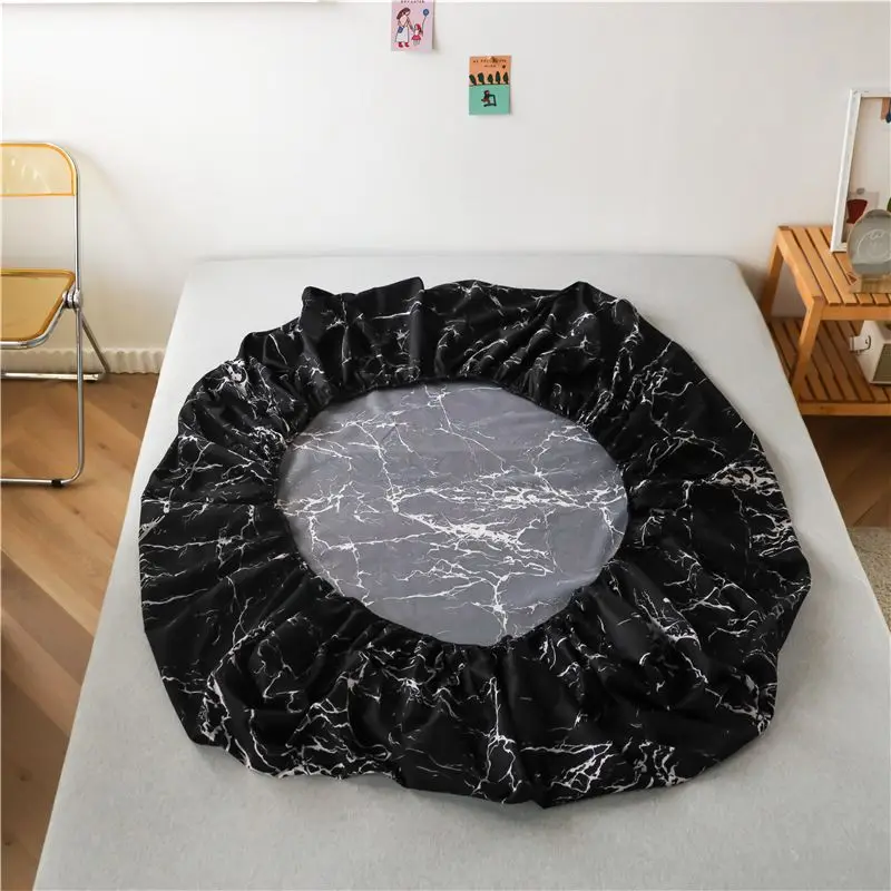 1pc of Bedsheet Green Flower Spring/Summer Fitted Bed Sheet Mattress Round Elasticity Cover,bed Linen,(no Pillowcase)