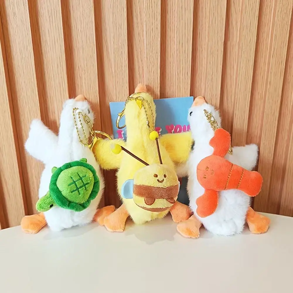 Lindo llavero de pato de peluche cangrejo tortugas abejas moda Animal muñeca colgante parejas llavero regalos