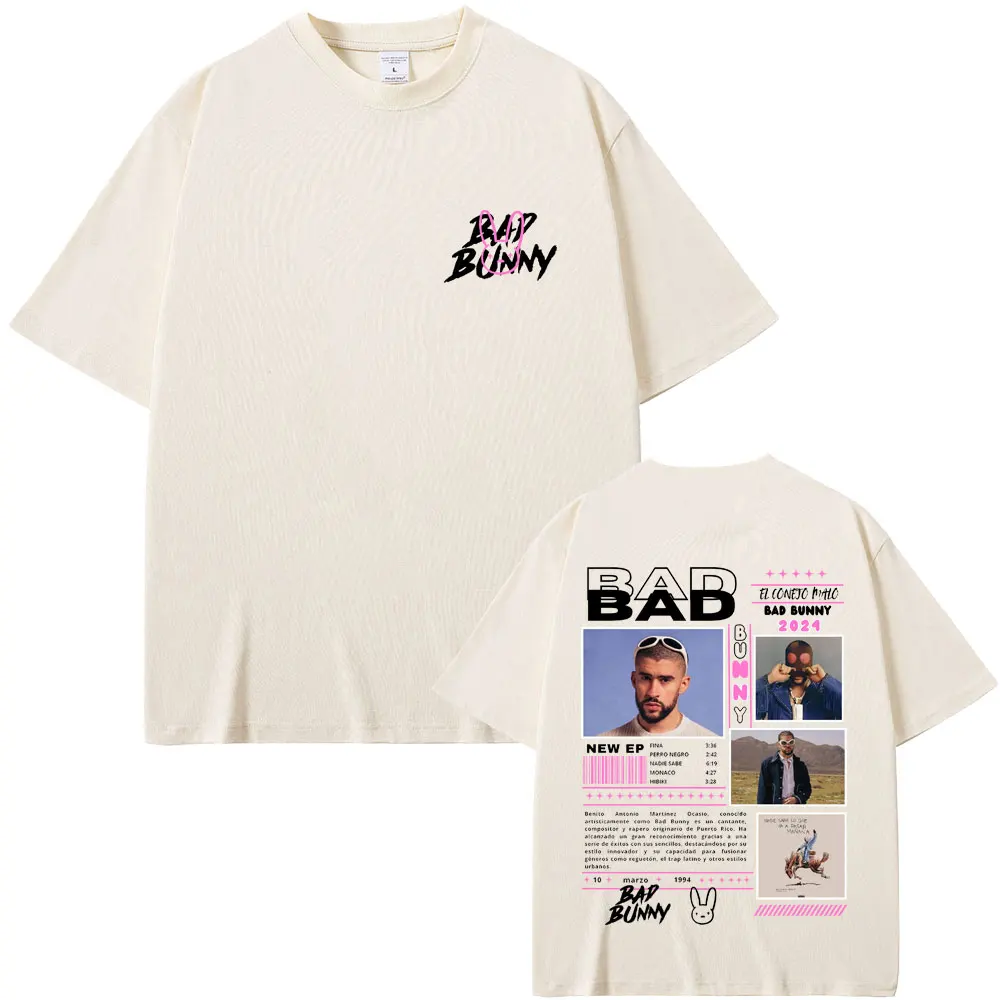 Rapper Bad Bunny Nadie Sabe Lo Que Va A Pasar Manana Music Album Graphic T-shirts Men Women Hip Hop Vintage Oversized T Shirts