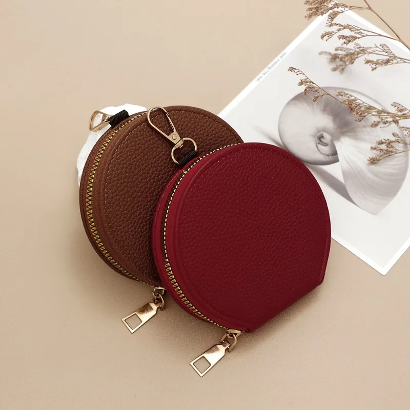 Round Mini Wallet Ladies Portable Coin Bag Cosmetic Bag Multifunctional Student Change Bag
