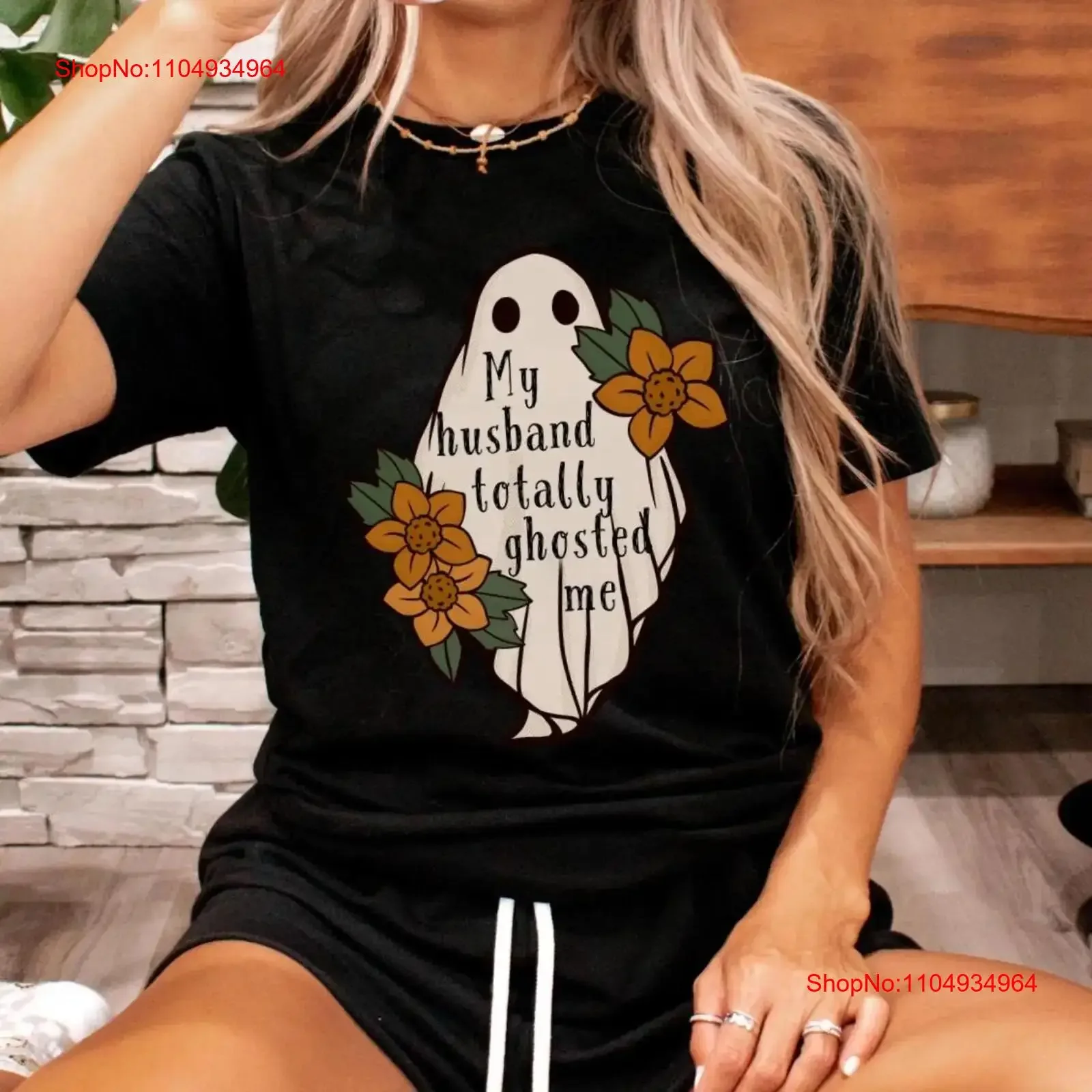 

My Husband Totally Ghosted Me snarky bereavemenT T Shirt for grieving widow funny condolence mourning morbid death vintage