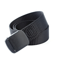 Black Nylon Belt 125Cm Long 3.0Cm Wide Quick Release Plastic Buckle Outdoor Tactical Waistband For Men Anti-Allergy Durable