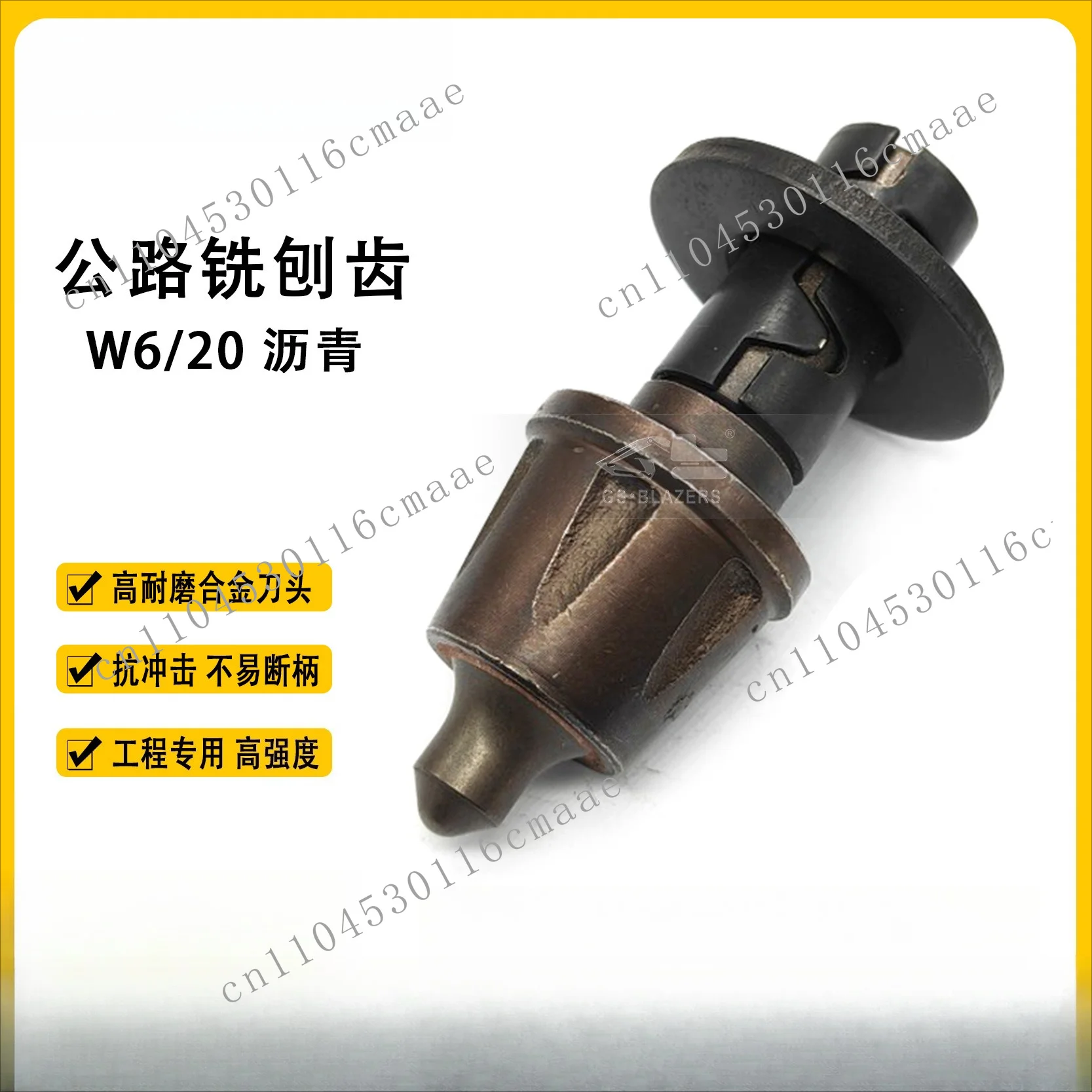 W6-20 Milling Teeth 20mm Shank for Asphalt Highway, Wirtgen W2000 Milling Machine Wear-resistant Cutter Head