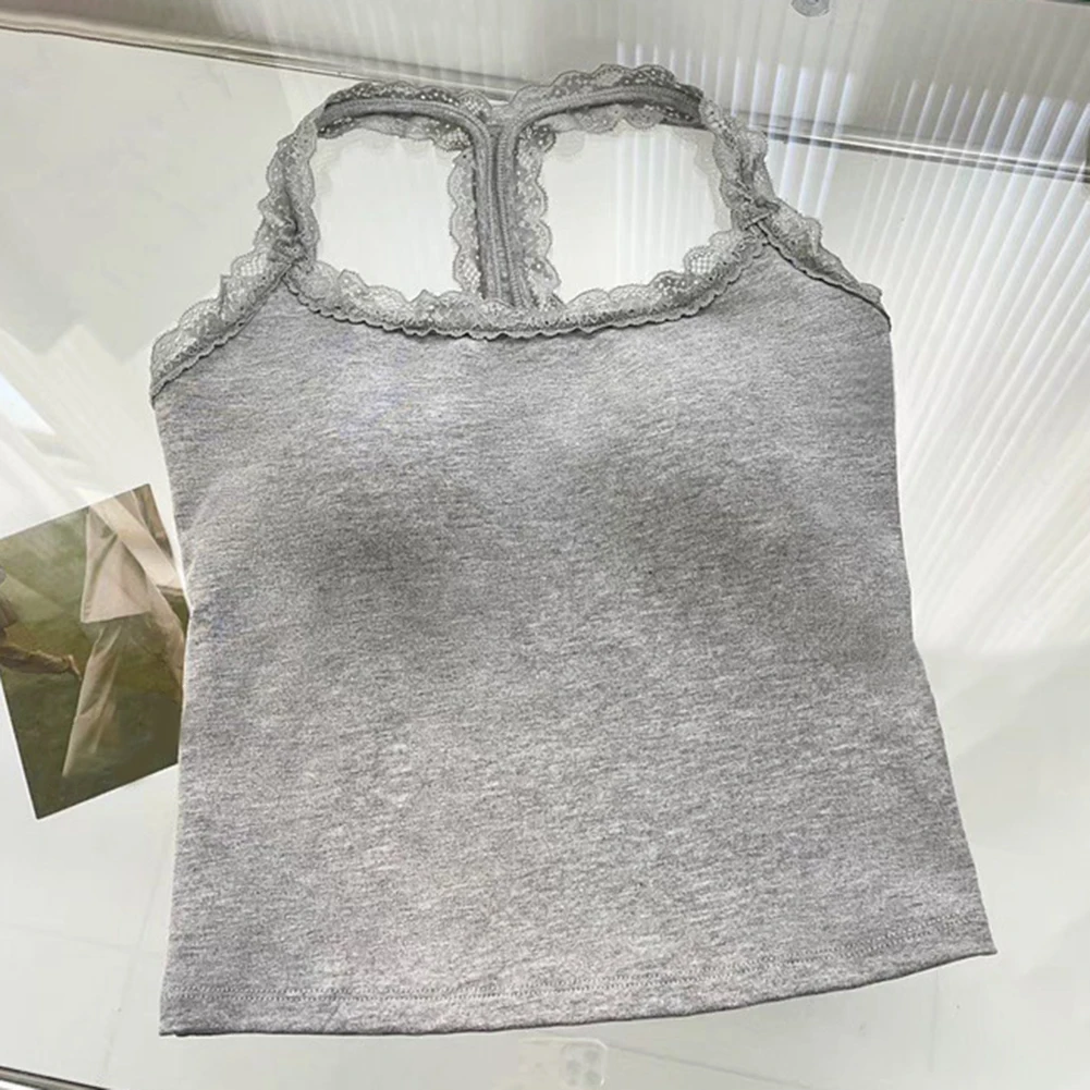 Casual Outing Ladies Lace Vest Solid Color Brand New Item Club Outing Daily Home Wear Elasticity Moderate For Female
