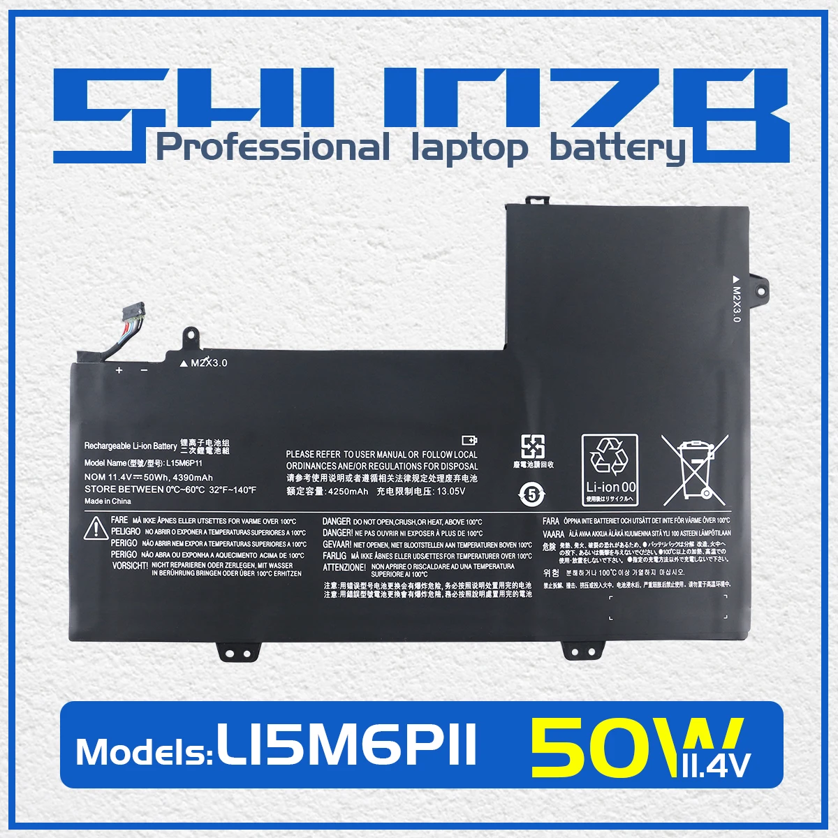 

SHUOZB L15C6P11 L15M6P11 Аккумулятор для ноутбука Lenovo IdeaPad 700S 700S-14ISK 700S-14ISK-6Y30 Series Ноутбук 5B10K13850 11,4 В 50 Втч