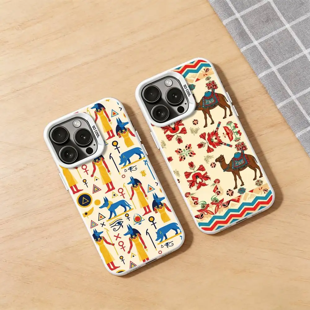 

Ancient Egyptian Symbols Pattern Phone Case for iPhone 17 16 Max Mini 15 14 13 Pro Plus 12 11 X XS Air Hard Protector