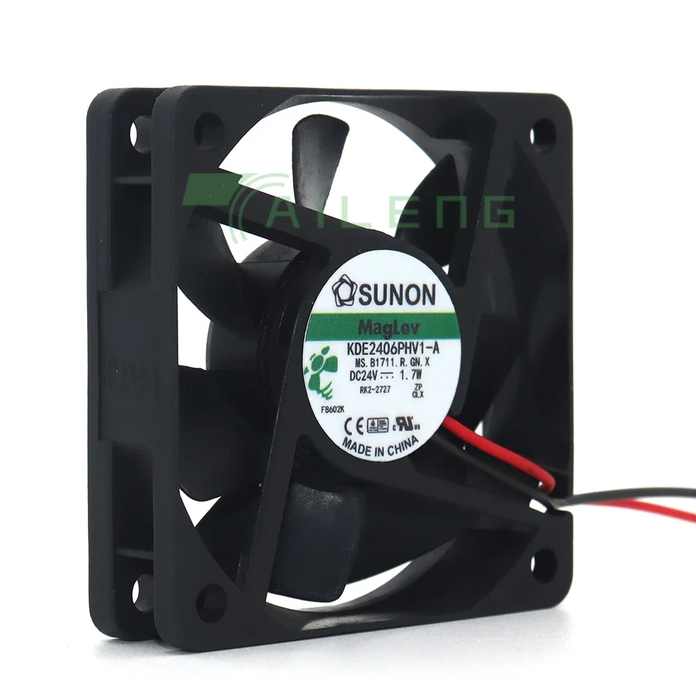 2 สาย 2 ขา KDE2406PHV1-A 6 ซม.60 มม.1.7 W 24V 6015 6 ซม.พัดลมระบายความร้อน 60*60*15 มม.