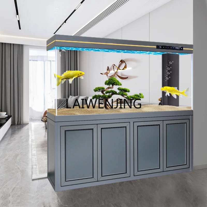 HLZ new light luxury fish tank household living room medium floor ecological tank screen glass