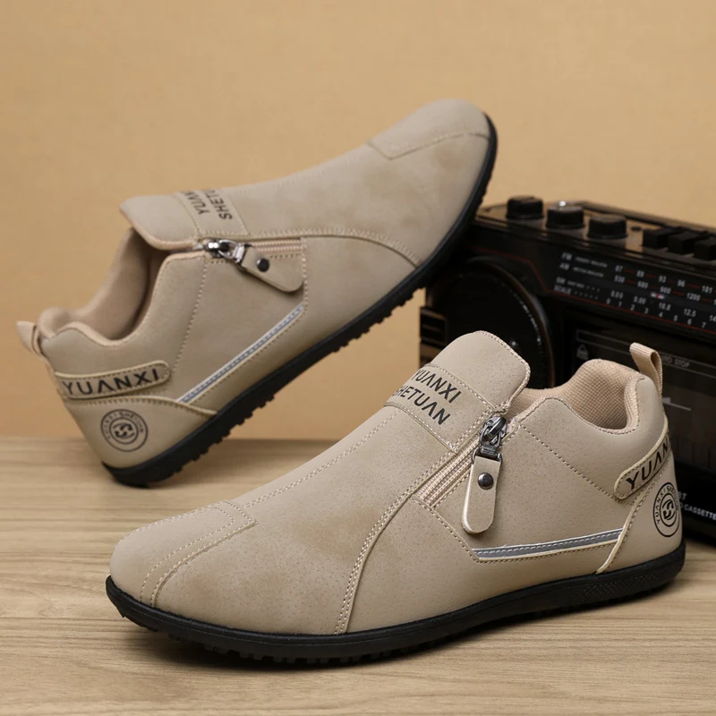 

Модная замшевая мужская повседневная обувь, удобные мужские прогулочные кроссовки без шнуровки, уличная дышащая мужская обувь для ленивого вождения