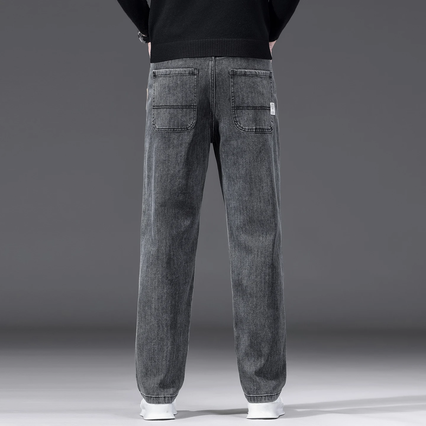 New Men's Baggy Straight Leg Wide Leg Jeans Male Fashion Vintage Wash Casual Denim Pants Youth Popular Brand Streetwear Trousers