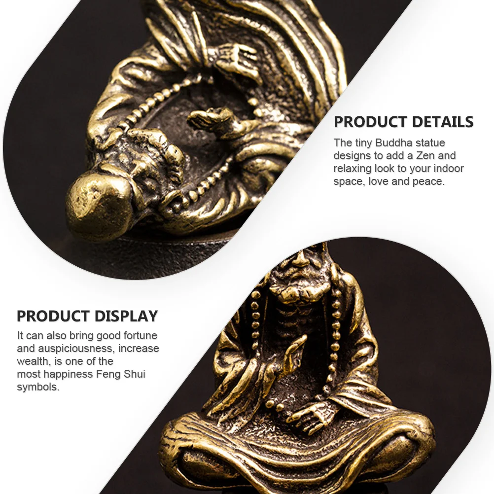 

Tiny Meditation Sitting Buddha Brass Sculpture Decorative Ornament Zen Home Decor Feng Shui Prosperity Buddha Statue