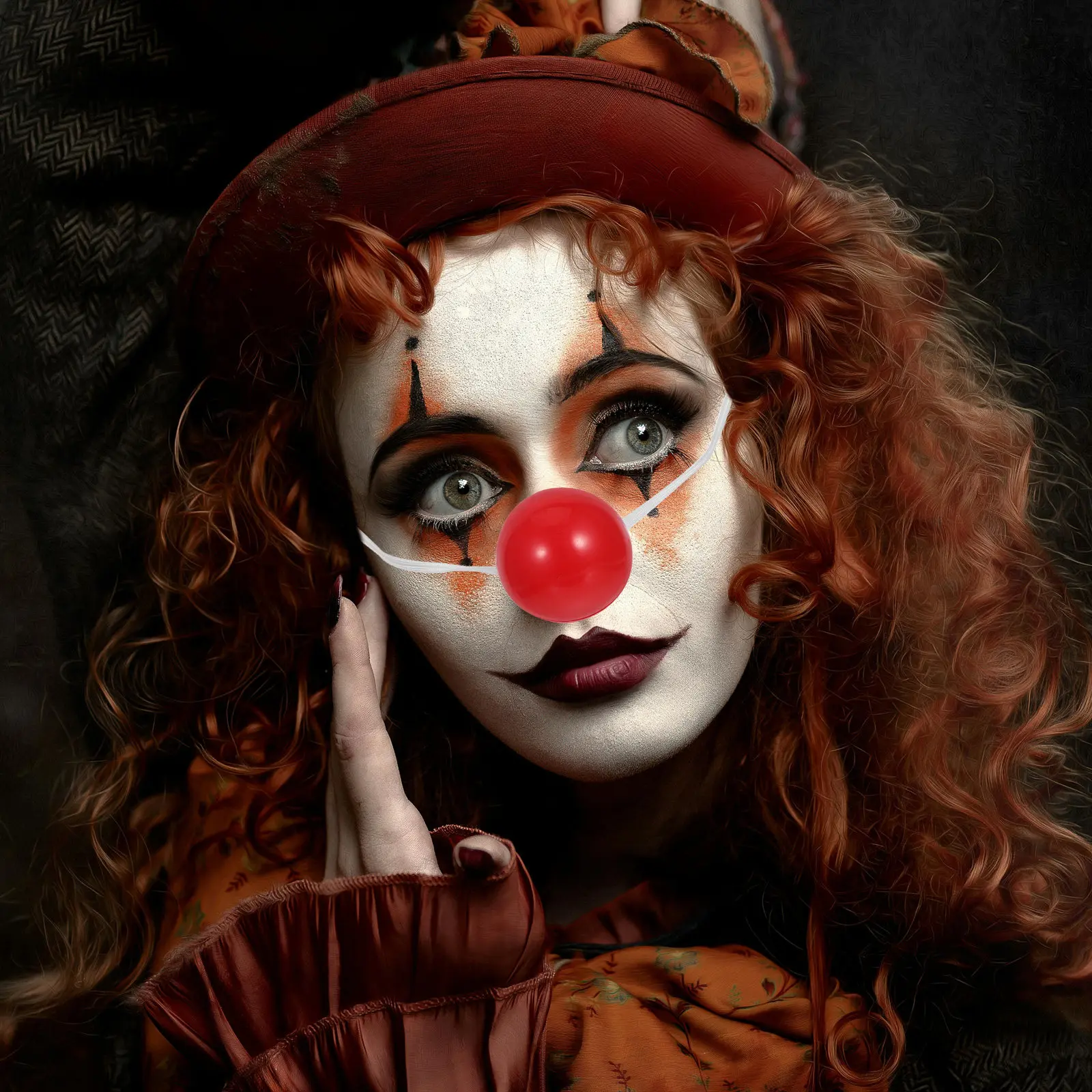 

14Pcs Light-Up Red Clown Nose Glowing LED Circus Prop Plastic Funny Nose for Halloween Party Carnival Costume Accessories