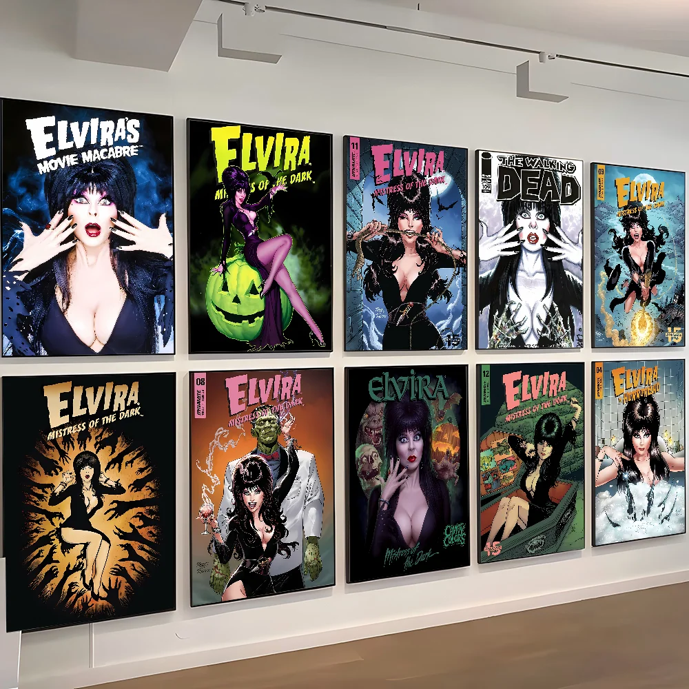 Póster de película E-Elvira M-Mistress Of The Darks, decoración artística para el hogar, sala de estar, dormitorio, Bar, cafetería