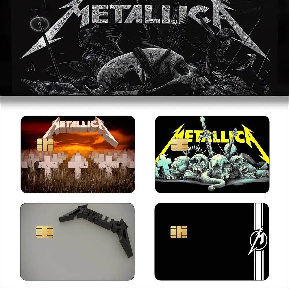 Rock Band Metallica 1 Set Of 4 Pcs Sticker Film Skin Cover Case For Small Large No Chip Debit Credit Card Front Side
