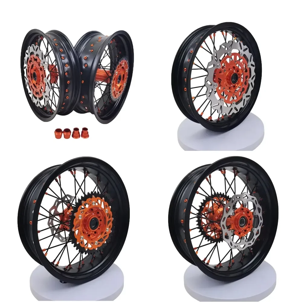 【2026 Stable Supply】 KT M EXC SXF New Supermoto Wheels Set 3.5/4.5*17 Aluminum Alloy Anodized Durable and Stylish