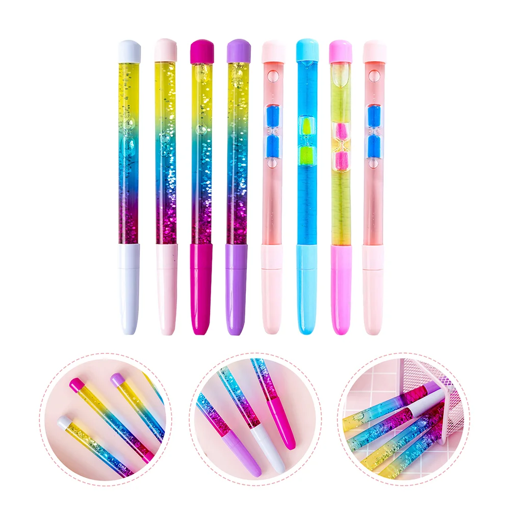 8 Pcs Signing Pen Fairy Wand Pink Pens Flash Signature Portable Writing Plastic Perform Supplies Student Fountain