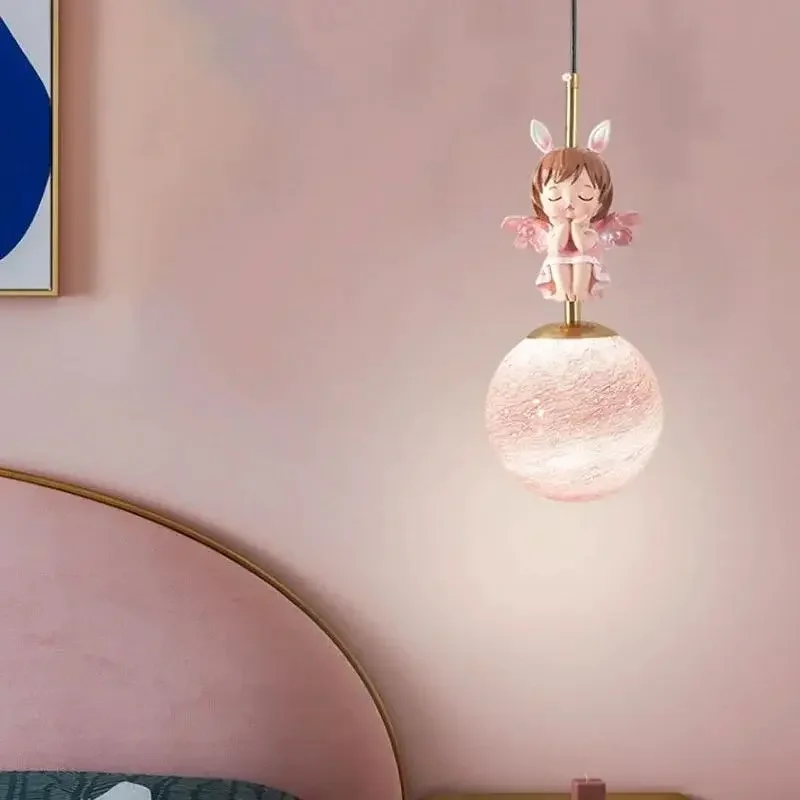 Modern LED Pendant Light Bedside Children Room Hanging Lamps For Living Room Bedroom Moon Planet Design Home Decor Light Fixture