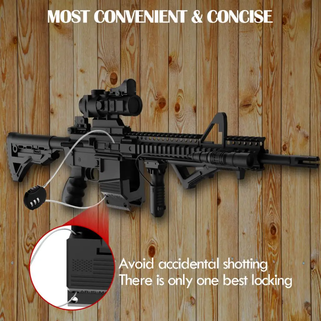 Tactics Gun Wall Mount With PMAG Storage AR15 AR10 AK47 AK74 Airsoft Rifle Wall Rack Holder 300Lbs of Tension Indoor With Stand