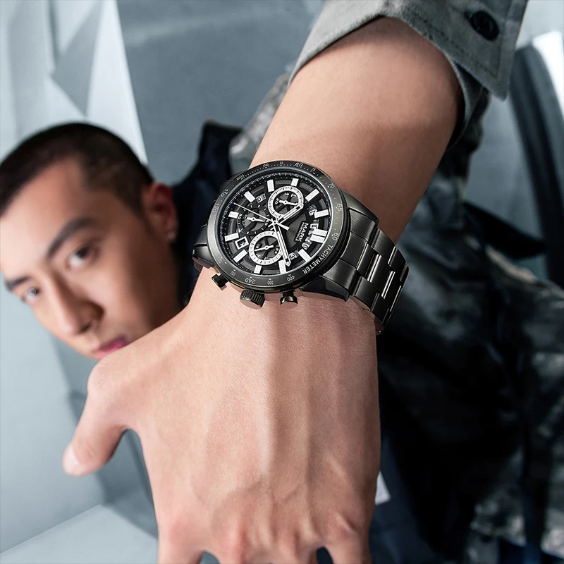 ساعة مارك فيرويل 5880 للرجال كوارتز للأعمال، كرونوغراف أصلية من الفولاذ المقاوم للصدأ مقاومة للماء للرجال #3