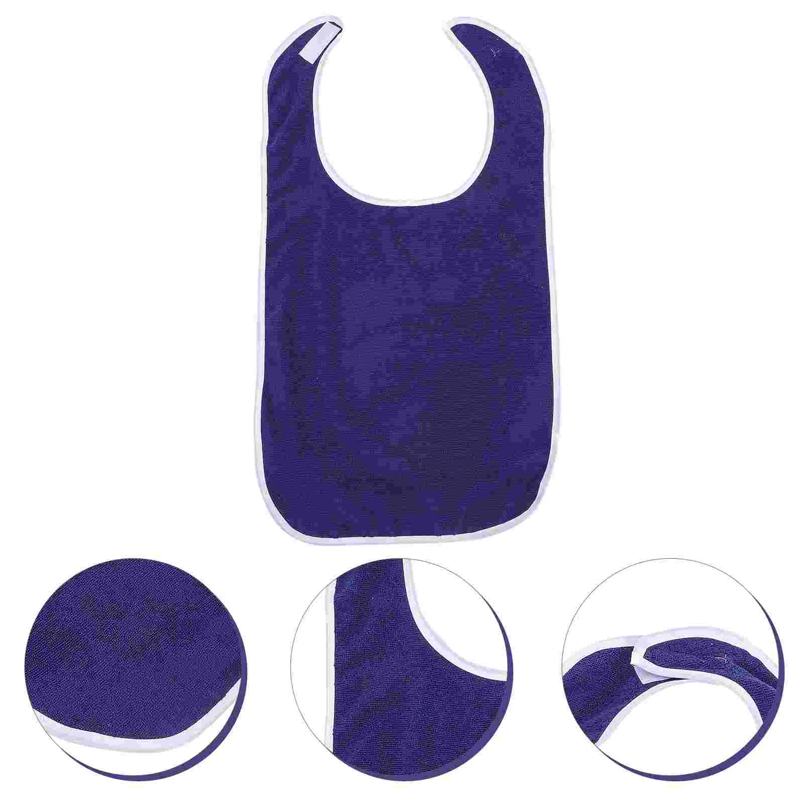 Anti-fouling Apron Bibs Adult for Adults Eating Protector Blue Polyester Elderly