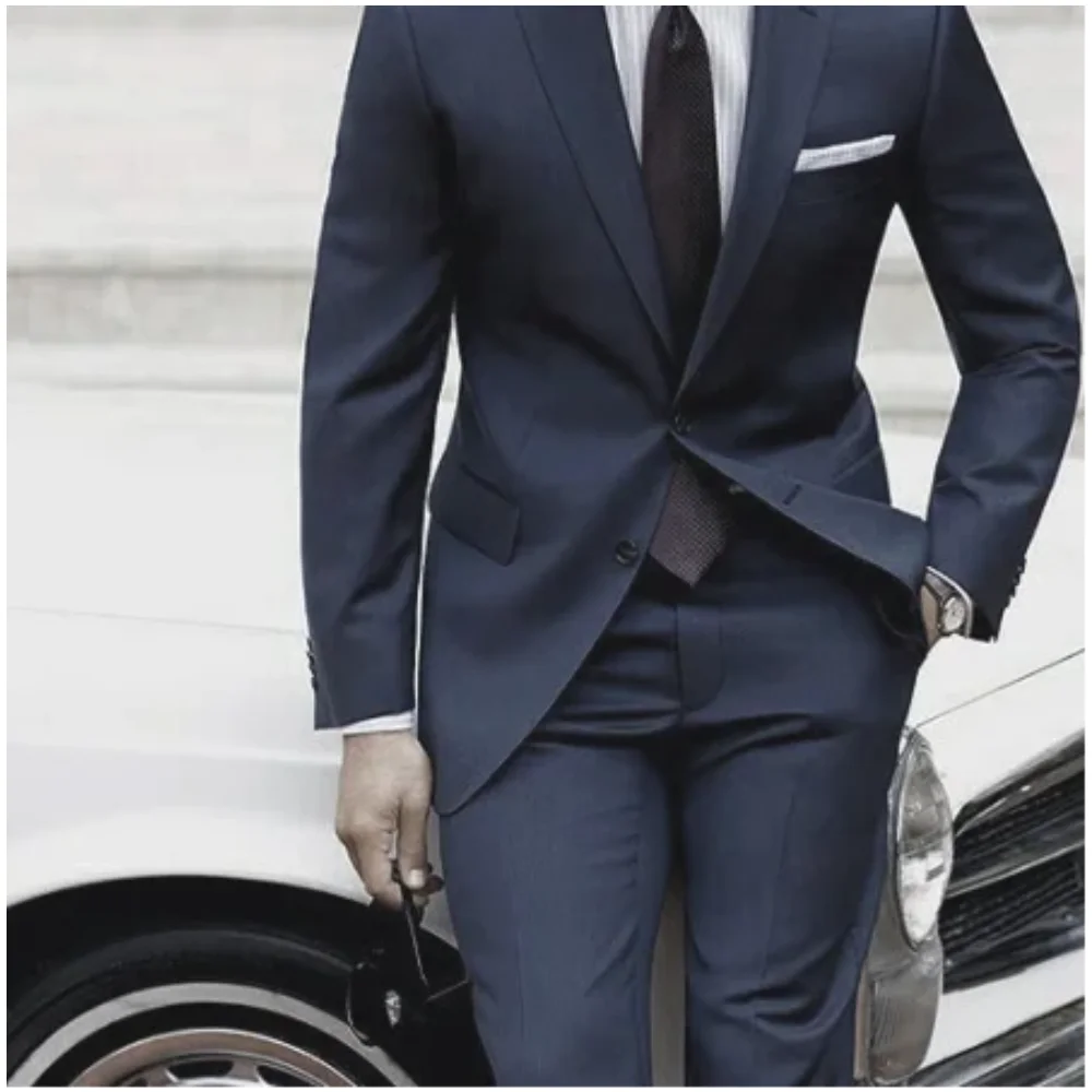 

Wedding Suits For Men Custom Made Mens Suits With Pants Blue Grey Tailored Suit Costume Homme Mariage Luxe Terno Slim