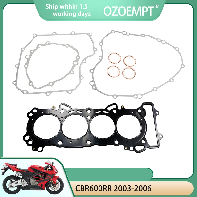 OZOEMPT Engine Cylinder Crankcase Repair Gasket Apply to CBR600RR 2003-2006 2004 2005