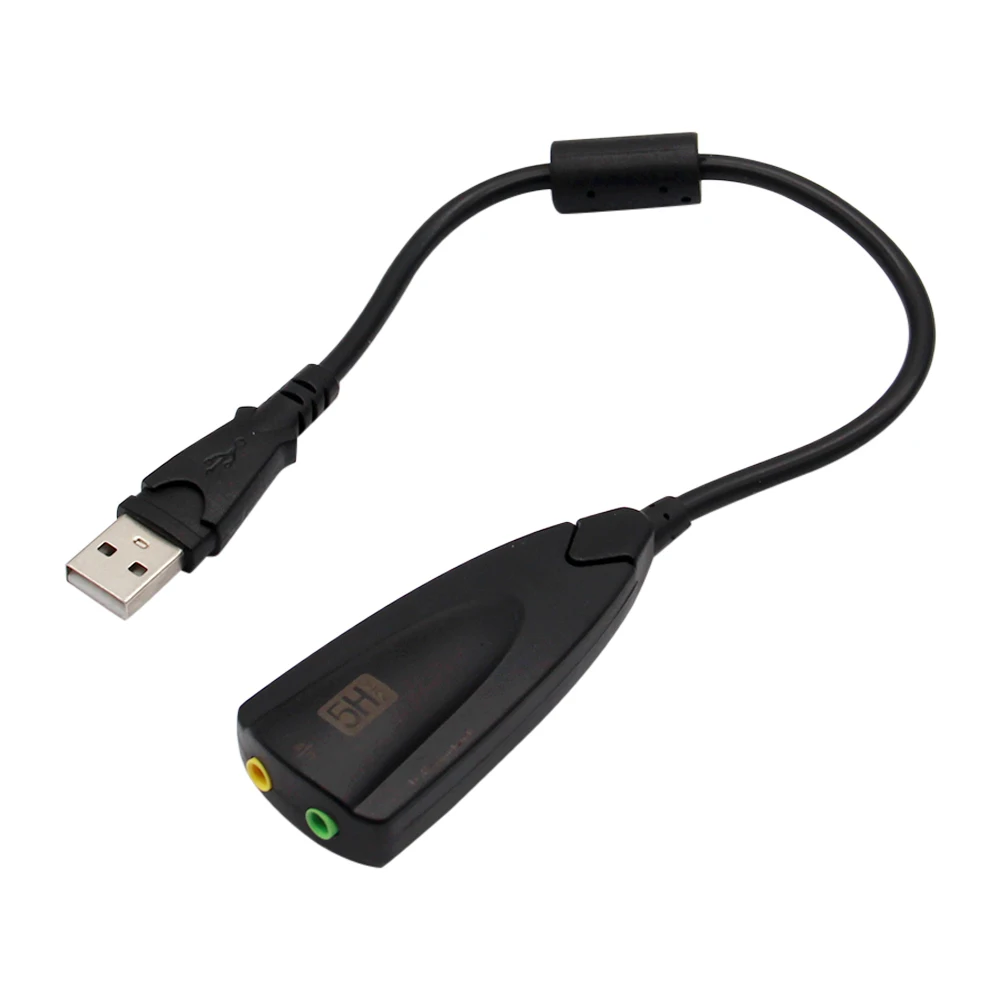 External USB Sound Card 7.1 Adapter 5HV2 with Cable Sound Card USB to 3.5mm Jack Audio Headset Microphone For Laptop PC