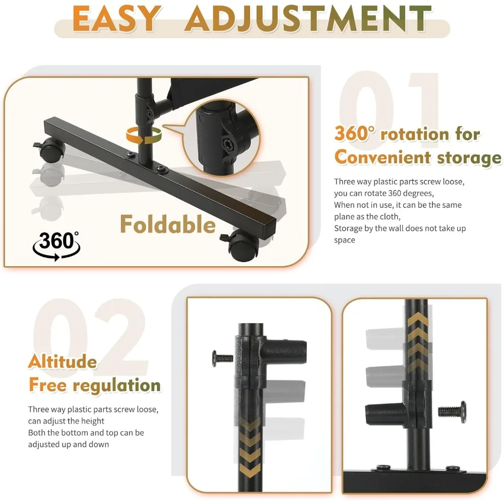72x72 Inch Privacy Room Divider with Lockable Wheels, Adjustable Height for Home Office Classroom, Easy Move Secure