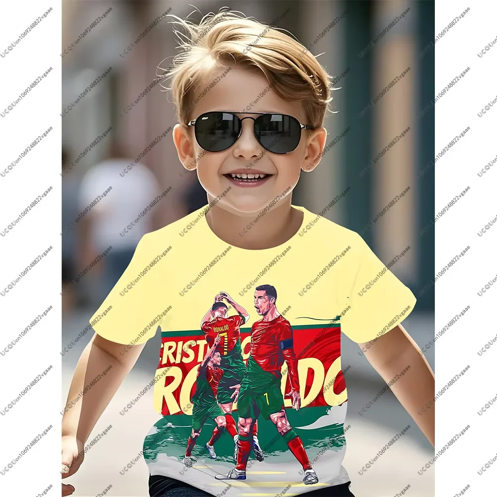 كرة القدم جيرسي المحملة الرجال طفل هدية الذكور لكرة القدم لهب عارضة الأولاد رياضية تي شيرت أعلى رونالدو 7 حزب البرتغال تنفس أعلى #2