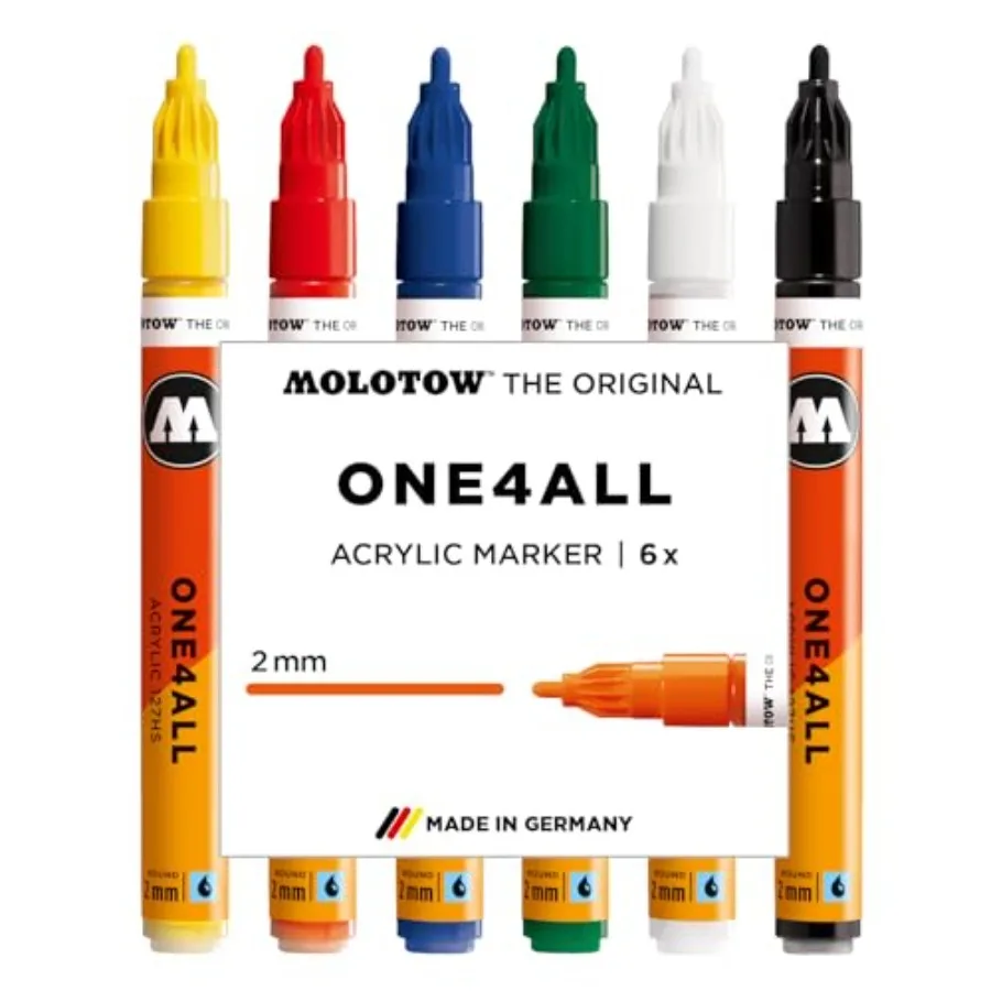 

One4All Acrylic Markers - of 6 Colors 2 mm