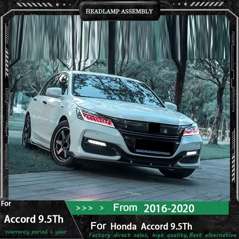 

Автомобильный фонарь для Honda Accord 9.5th, светодиодные фары 2016-20, фары Accord DRL, указатель поворота, дальний свет, линза проектора Angel Eye