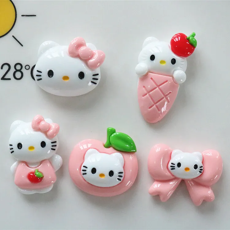 

5 шт. Милая модель miniso series sanrio, hello kitty резиновые кабошоны из смолы материалы для поделок diy с мультяшным рисунком